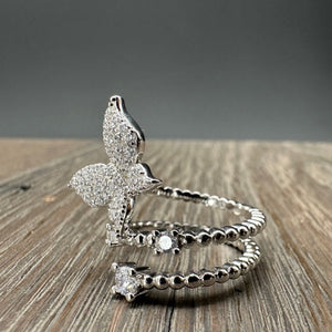 Preorder - Butterfly spiral cz ring - sterling silver