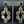 Bezel set labradorite statement earring - gold