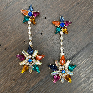 Double Star earring - gold and silver