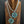 Turquoise flower pendant with 9 stone statement necklace - silver tone