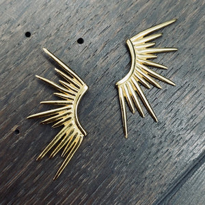Modern gradient spike earrings - silver, gold