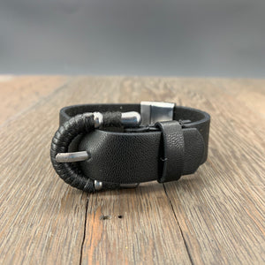 Vegan leather "belt" bracelet