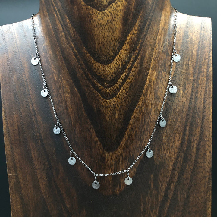 Small dangling coin necklace - 6mm