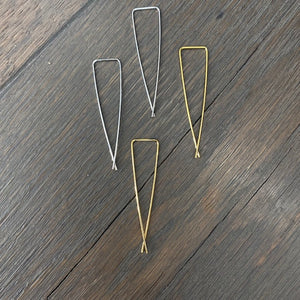 Wire threader earrings - sterling silver and gold vermeil
