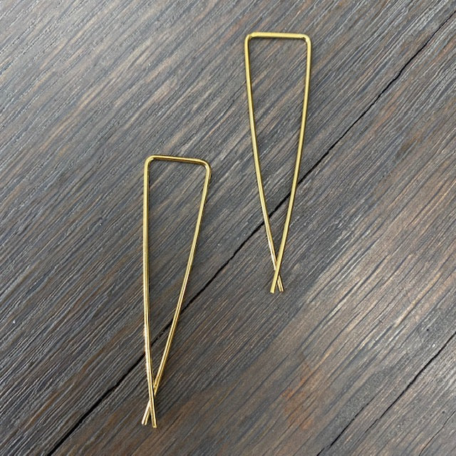 Wire threader earrings - sterling silver and gold vermeil