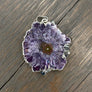 Amethyst/jasper stalactite slice Flower necklace - silver - Renee Piatt Collection