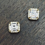 Asscher Cut CZ studs - sterling, gold vermeil - Renee Piatt Collection
