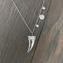 Asymmetrical small horn necklace pavé cz discs - sterling silver - Renee Piatt Collection