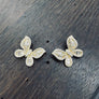 Baguette cz large butterfly button stud earrings - Renee Piatt Collection