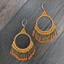 Beaded chandelier earrings - antique gold - Renee Piatt Collection