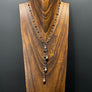 Black spinel bubble and onyx waterfall lariat - sterling silver - Renee Piatt Collection