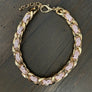 Braided leather/suede woven chain necklace - silver, gold - Renee Piatt Collection