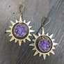 Celestial sun and druzy earrings - gold - Renee Piatt Collection