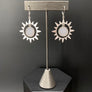 Celestial sun and druzy earrings - silver - Renee Piatt Collection