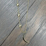 Crescent moon and star accented "Moon Phases" necklace - sterling, gold - Renee Piatt Collection