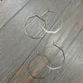 Dainty octagon flattened hoop earrings - gold, silver - Renee Piatt Collection