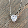 Dazzling large cz heart necklace - silver, gold - Renee Piatt Collection