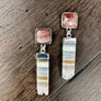 Desert Sand and sky long amethyst slice earrings - silver - Renee Piatt Collection