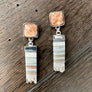 Desert Sand and sky long amethyst slice earrings - silver - Renee Piatt Collection