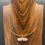 Ethereal faceted hanging quartz bar necklace - gold tone - Renee Piatt Collection