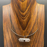 Ethereal faceted hanging quartz bar necklace - gunmetal - Renee Piatt Collection