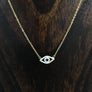Evil eye protective layering necklace with pavé czs and blue cz eye - Renee Piatt Collection