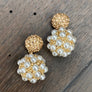 Faux pearl cluster dangle earrings - rose gold - Renee Piatt Collection