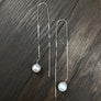 Faux pearl threaded drop earrings - Renee Piatt Collection