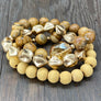 Gemstone and wood bracelet stack - Renee Piatt Collection