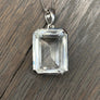 Gemstone rectangle pendant necklace - sterling silver - Renee Piatt Collection