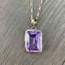 Gemstone rectangle pendant necklace - sterling silver - Renee Piatt Collection