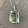 Gemstone rectangle pendant necklace - sterling silver - Renee Piatt Collection