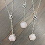 Geometrical gemstone drop Y necklace - silver - Renee Piatt Collection