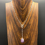 Geometrical gemstone drop Y necklace - silver - Renee Piatt Collection