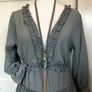 Gray braided leather with labradorite accent necklace - Renee Piatt Collection