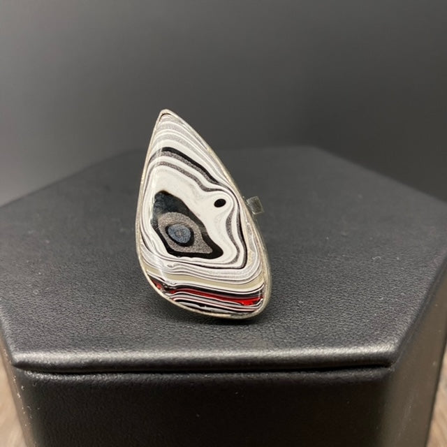 Fordite "detroit Agate" rings - sterling silver