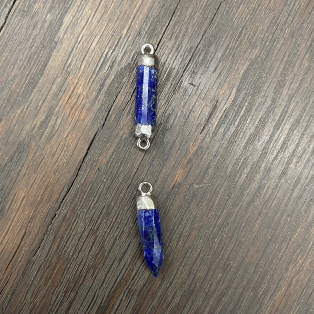 ***Long Y necklace with gemstone accents - silver, gold