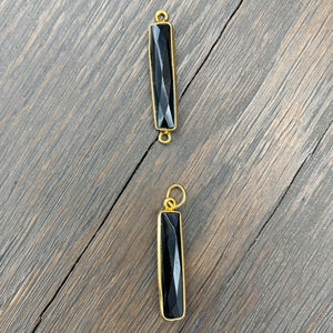 ***Long Y necklace with gemstone accents - silver, gold