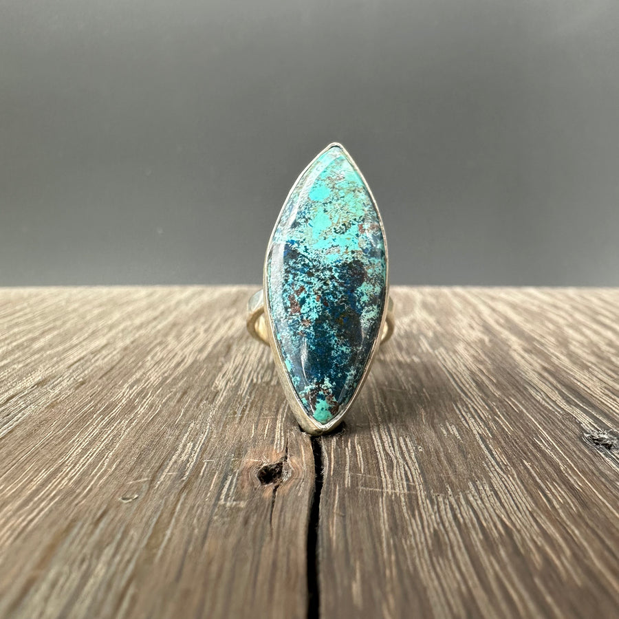 Azurite ring - sterling silver