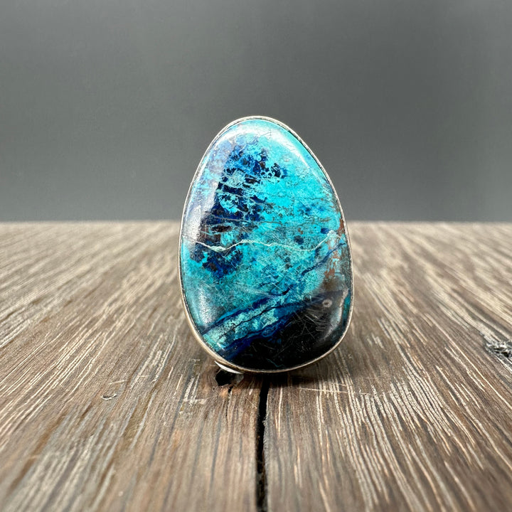 Azurite ring - sterling silver