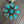Turquoise flower pendant with 9 stone statement necklace - silver tone