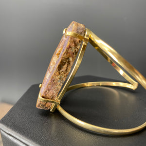 Geode slice cuff bracelet - gold