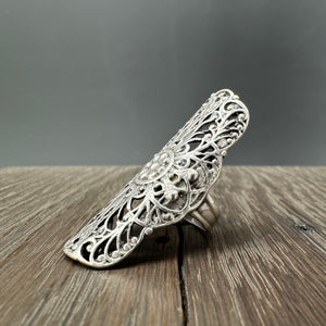 Beaded "filigree" ring - antique silver