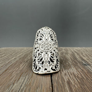 Beaded "filigree" ring - antique silver