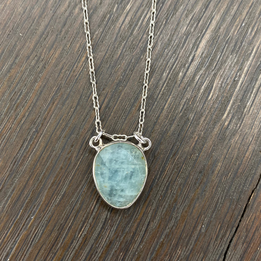 Faceted Gemstone pendant - sterling silver