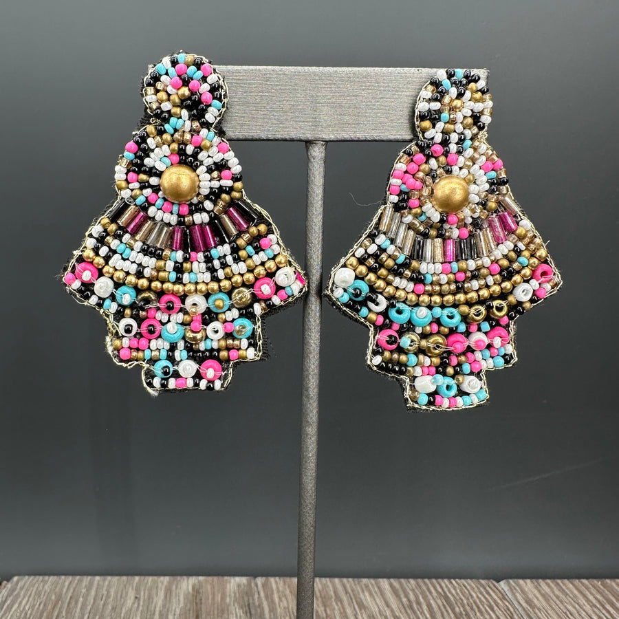Beaded online fan earrings
