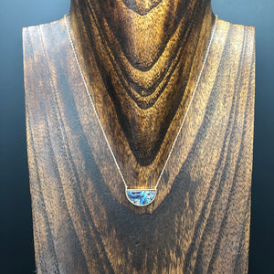 Abalone half moon pendant - gold
