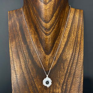 Tiny crystal edged, amethyst stalactite necklace
