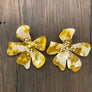 Large acetate flower stud earrings with beading - Renee Piatt Collection