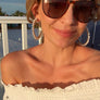 Large faux pearl trimmed hoops - silver, gold - Renee Piatt Collection